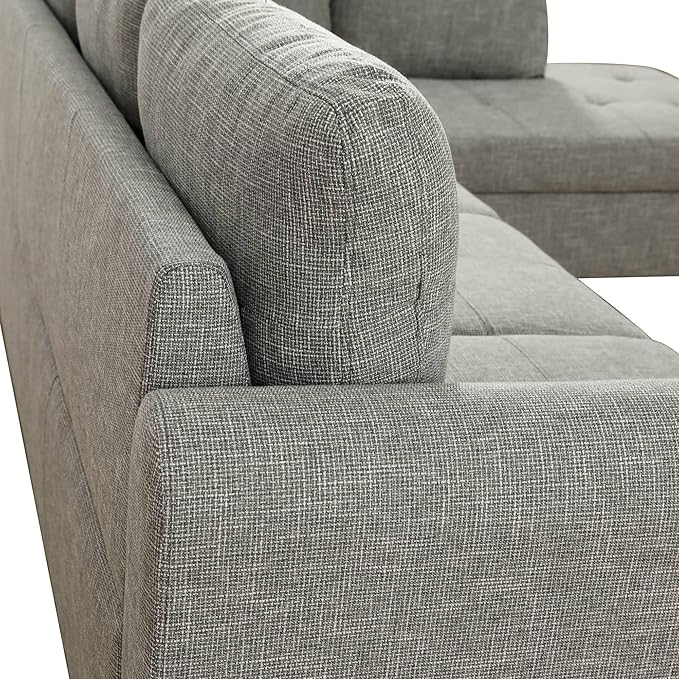 NicBex Sectional Couch 2 Pieces 66.5" L Sofa with Right Chaise Linen L Shaped Cloud Couch for Living Room Furniture Sets with Cushion, Modular Sofa for Living Room & Small Apartment, Gray Green
