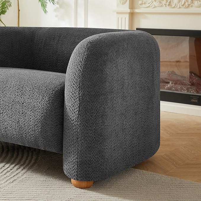 40" Modern Accent Chair Reading Chair Oversized Barrel Chairs for Living Room Bedroom Apartment .(Dark Grey)