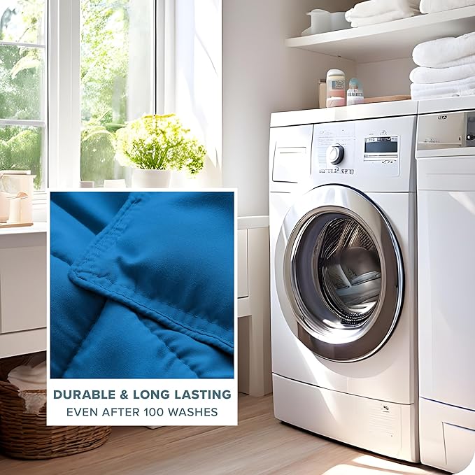 Bare Home Comforter Set - Queen Size - Ultra-Soft - Goose Down Alternative - Premium 1800 Series - All Season Warmth (Queen, Medium Blue)