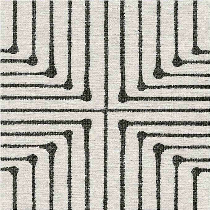 RUGGABLE x Jonathan Adler Machine Washable Modern Area Rug – Inkdrop Black & Ivory 2x3, Stain-Resistant, Non-Slip – Small Rugs for Living Room, Bedroom, Hallway, Entryway & Bathroom–with Standard Pad