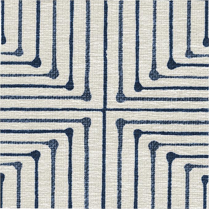 RUGGABLE x Jonathan Adler Machine Washable Modern Area Rug – Inkdrop Slate Blue 3x5, Stain-Resistant, Non-Slip – Small Rugs for Living Room, Bedroom, Hallway, Entryway & Office–with Standard Pad