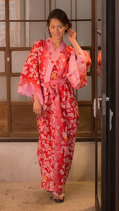 Kimura Jitsugyo Women's Kyoto Traditional Easy Wearing Kawaii Yukata Robe(Japanese Casual Kimono) Set 2