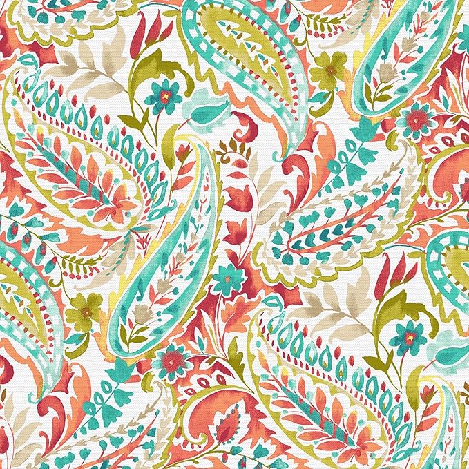 LVTXIII Outdoor/Indoor Throw Pillows, Decorative Patio Accent Pillows, Fluffy Water Repellent Garden Cushions for Home Patio Coach Sofa Use, 16×16 Inch, Pack of 2, Pretty Paisley