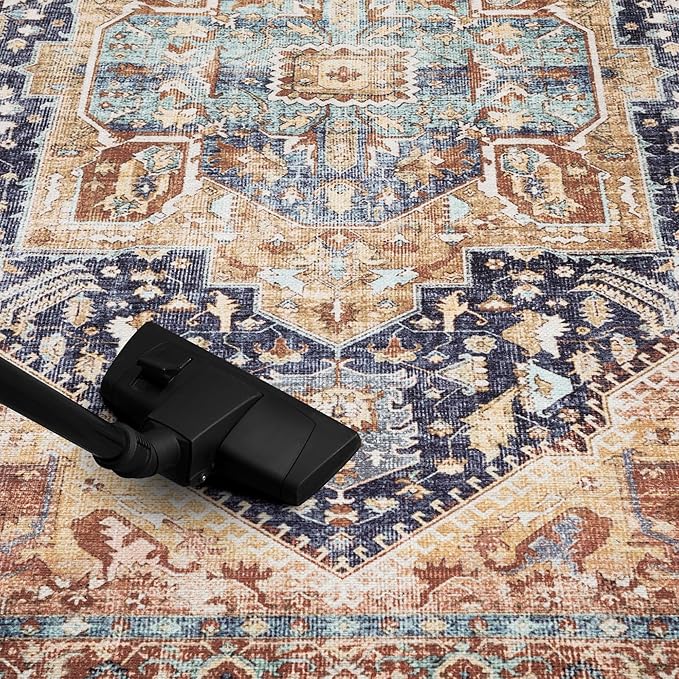 Keen Home Design 2x7 Rug - Machine Washable Runner Rug with Non-Slip Backing, Ideal for Hallway, Entryway, Kitchen, Laundry Room - Vintage, Easy Clean, Durable, Low Pile Rug - (2'6" x 7')