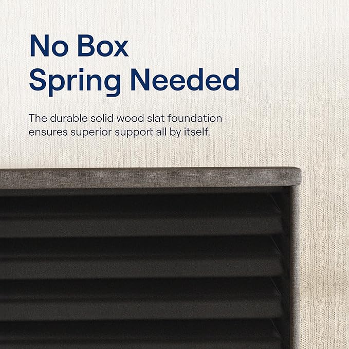 Nectar Twin XL 12” Mattress with Bed Frame - Grey - Medium Firm Gel Memory Foam - Cooling Comfort Technology - 365-Night Trial - Forever Warranty - Easy Assembly - 8 Inch Legs - Holds Up to 700 Pounds