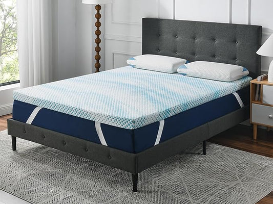 Cool Cloud Supreme 3 Inch Gel Memory Foam Full Mattress Topper – Cooling, Ventilated Design for Back and Pressure Relief