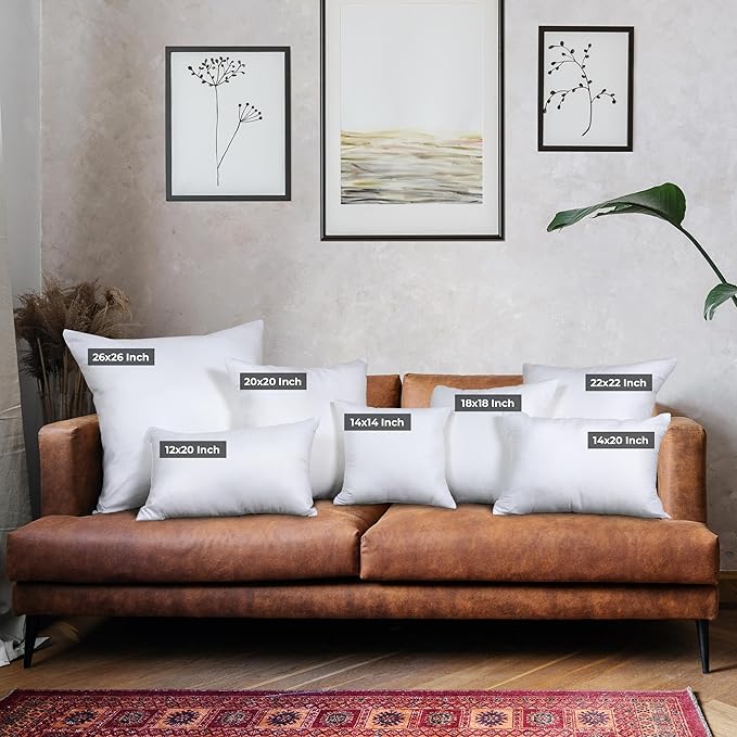 Utopia Bedding Throw Pillows (Set of 4, White), 18 x 18 Inches Pillows for Sofa, Bed and Couch Decorative Stuffer Pillow