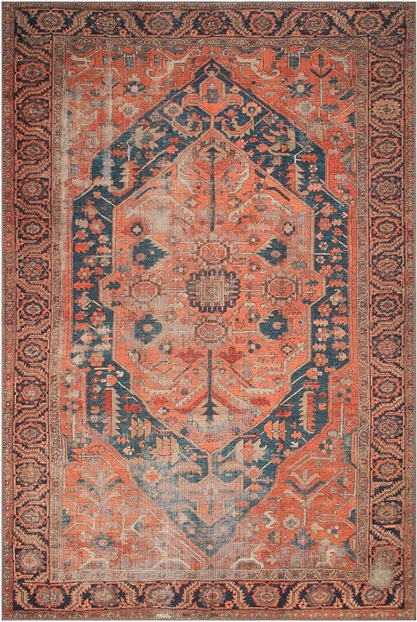 Keen Home Design 3x5 Rug - Machine Washable Entry Rug with Non-Slip Backing, Ideal for Enteryway, Kitchen, Bathroom, Laundry Room - Vintage, Easy Clean, Durable, Low Pile Rug - (3' x 5')