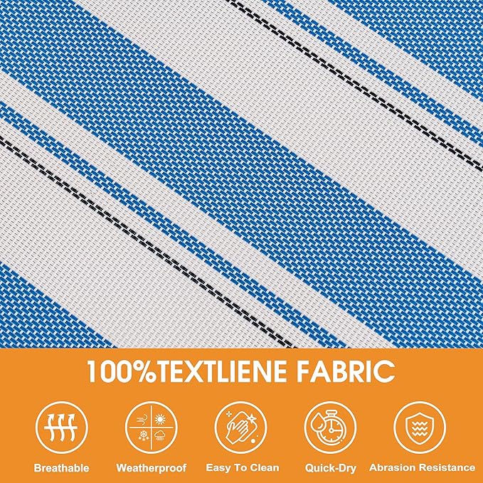 Lazy Daze Hammocks Quick Dry Hammock with Spreader Bar 2 Person Double Hammock with Chains Outdoor Outside Patio Poolside Backyard Beach 450 lbs Capacity, Blue Stripes