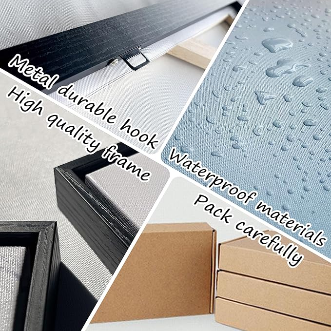 XLSJERST Extra Large Size Abstract Wall Decor Living Room - Modern Canvas Wall Art Blue and White Picture Artwork for Office Bedroom Home Decoration