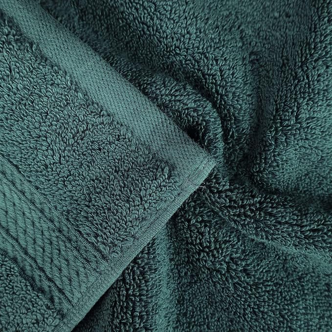 Superior Egyptian Cotton Pile 8 Piece Towel Set, Includes 2 Bath, 2 Hand, 4 Face Towels/Washcloths, Ultra Soft Luxury Towels, Thick Plush Essentials, Guest Bath, Spa, Hotel Bathroom, Teal