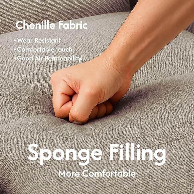 FLEXISPOT Dual Motor Power Lift Recliner Chair for Elderly, Electric Lay Flat Reclining Chair with Massage & Heat, Side Pockets, Fabric Single Sofa for Living Room,Light Brown