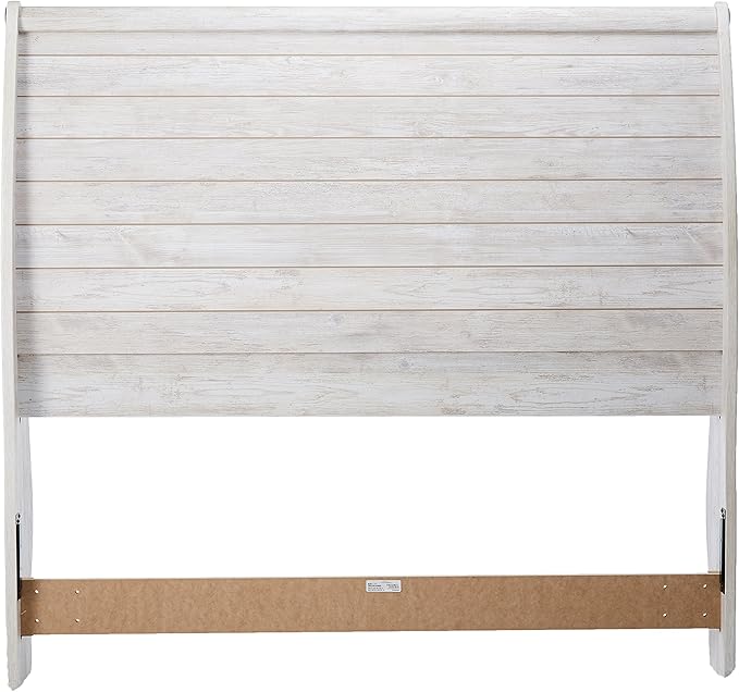 Signature Design by Ashley Willowton Cottage Farmhouse Sleigh Headboard ONLY, Queen, Whitewash