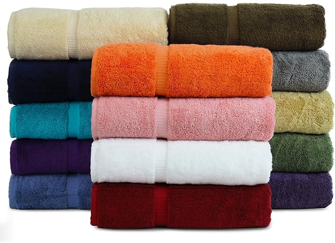 Luxury Hotel & Spa Collection Highly Absorbent, Quick Dry 100% Turkish Cotton 700 GSM, Eco Friendly Towel, for Bathroom Dobby Border Soft Bath Towel Set 27 X 54 -Mix Color, Bath Towels - Set of 4