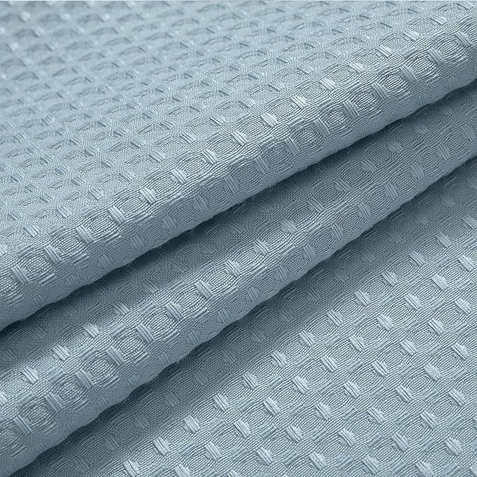 River Dream Heavyweight No Hooks Required Dotted Waffle Weave Shower Curtain with Snap in Liner -Stall 54W x 80H,Hotel Grade,Spa Like Bath Curtain,Blue