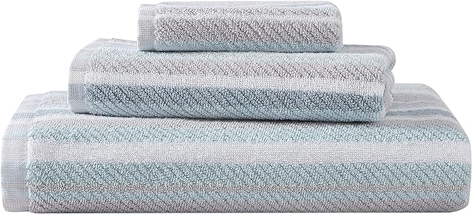 Tommy Bahama Nautica - Bath Towels, Highly Absorbent & Soft, Stylish Bathroom Decor (Zane Chevron Blue, 6 Piece)