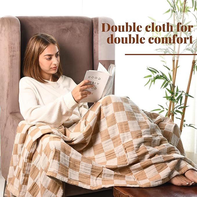 Folkulture Throws for Couch 50" x 60", 100% Recycled Cotton Couch Blanket for Chair, Throw Blanket for Couch or Bed Throws for Sofa, Boho Throw Blankets.