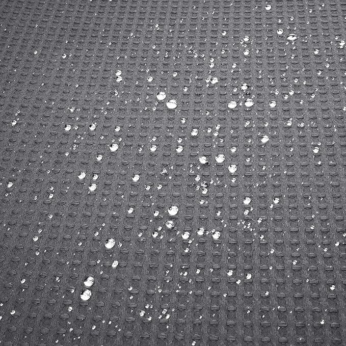 River Dream Heavyweight No Hooks Required Dotted Waffle Weave Shower Curtain with Snap in Liner -Extra Long 71W x 86H,Hotel Grade,Spa Like Bath Curtain,Gray