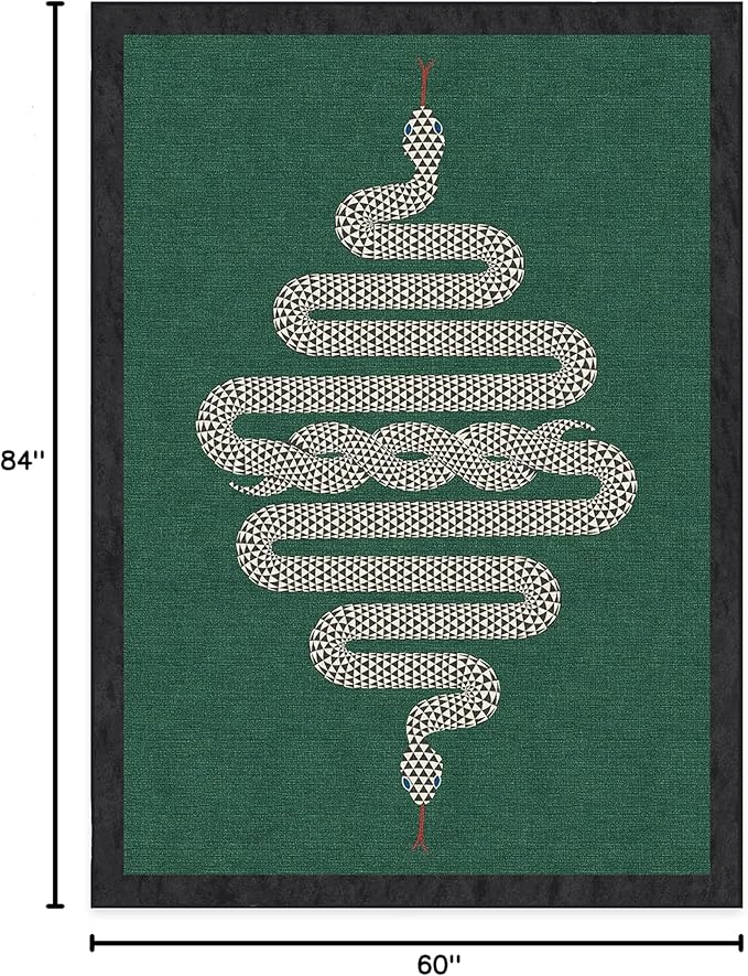 RUGGABLE x Jonathan Adler Washable Modern Area Rug – Venom Emerald 5x7, Stain-Resistant, Non-Slip – Medium Machine Washable Rugs for Living Room, Bedroom, Hallway, Entryway & Office–with Standard Pad