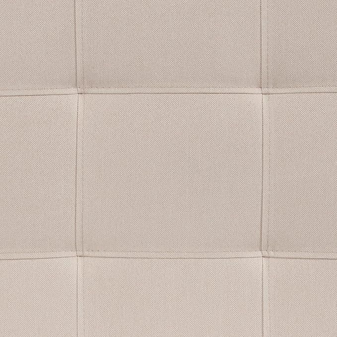 EMMA + OLIVER Quilted Tufted Upholstered King Size Headboard in Beige Fabric