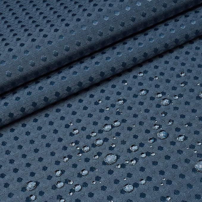 Barossa Design Waffle Weave Shower Curtain Hotel Luxury Spa, 230 GSM Heavy Duty Fabric & No Blowing, Water Repellent and Machine Washable - Moonlight Blue, 71"x72"