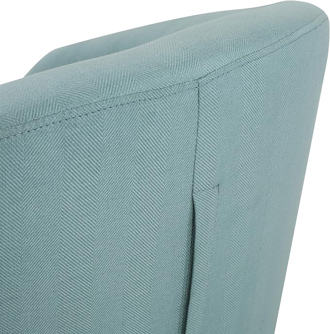 Christopher Knight Home Fabric Swivel Gliding Chair,Swivel Accent Barrel Chair,Comfy Bedroom Chair,Upholstered Barrel Chair for Living Room,Light Blue