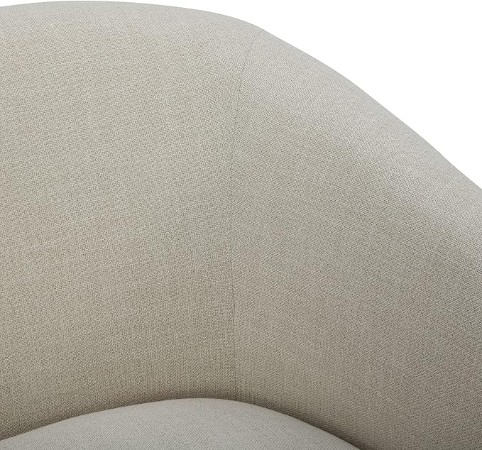 CHITA Swivel Accent Chair, FSC Certified Upholstered Fabric Barrel Chair for Living Room, Fully Assembled, Linen