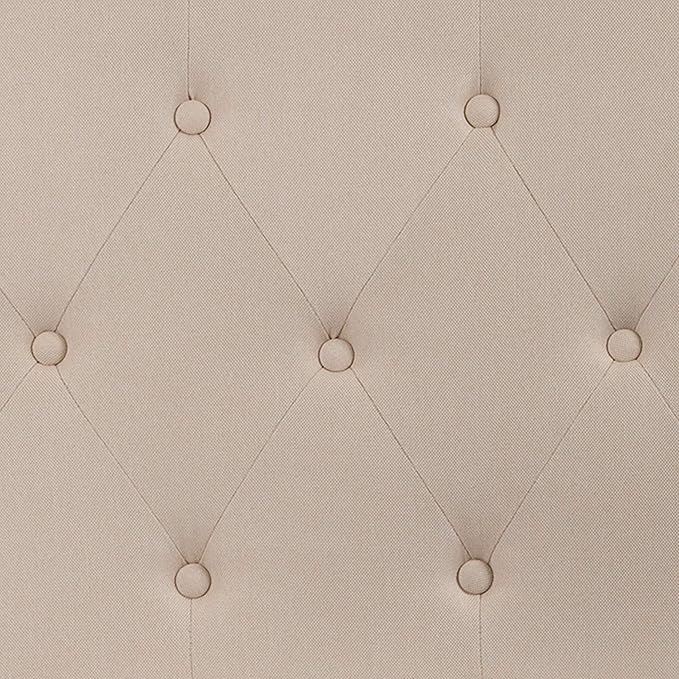 EMMA + OLIVER Tufted Upholstered Queen Size Headboard in Beige Fabric