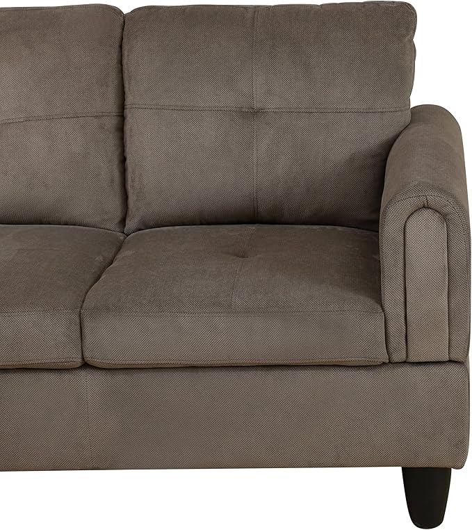 NicBex Sectional Couch 2 Pieces 66.5" L Sofa with Left Chaise Velvet L Shaped Cloud Couch for Living Room Furniture Sets with Cushion, Modular Sofa for Living Room & Small Apartment, Brown