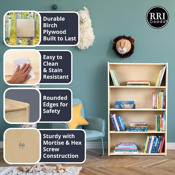 10 Section Storage Cabinet with Yellow Bins, 100% Birch Plywood Wall Mounted Storage Unit Preschool Cubbies for Classrooms and Toy Storage