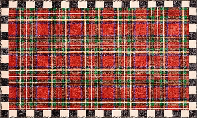 MACKENZIE-CHILDS Royal Stewart Tartan Red 3' x 5' Washable Rug