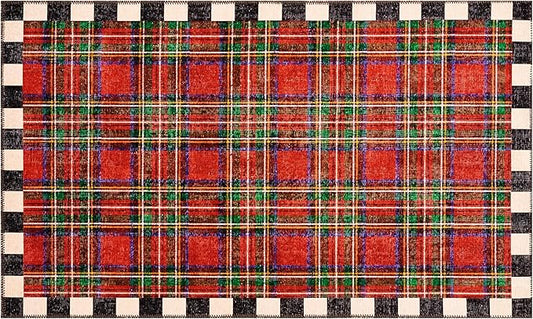MACKENZIE-CHILDS Royal Stewart Tartan Red 3' x 5' Washable Rug
