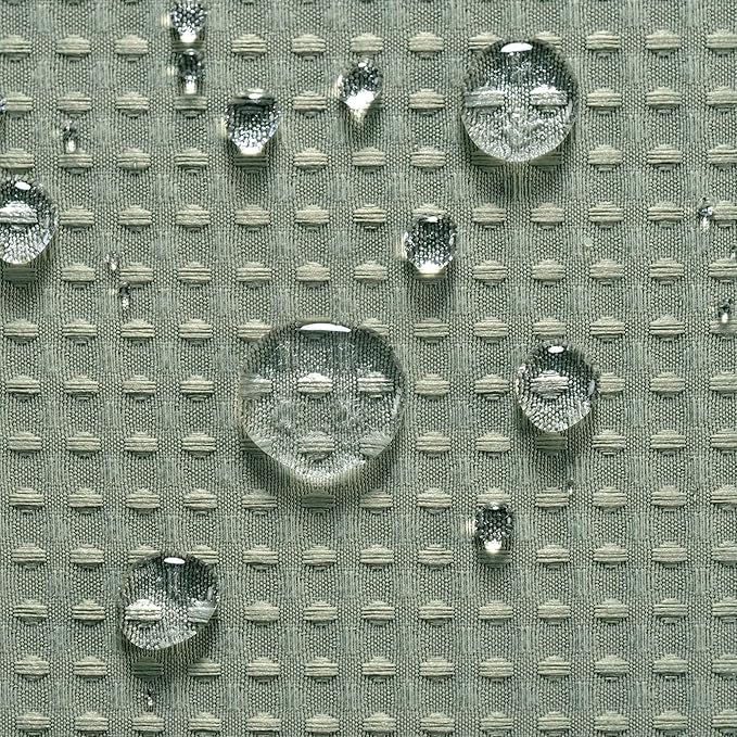 Barossa Design Sage Green Shower Curtain Waffle Weave - Hotel Luxury Heavyweight Thick Fabric Shower Curtains for Bathroom, Water Repellent, 71 x 72 inches