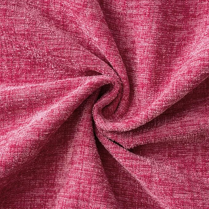 MIULEE Pack of 2 Couch Throw Pillow Covers 20x20 Inch Soft Hot Pink Chenille Pillow Covers for Sofa Living Room Solid Dyed Pillow Cases