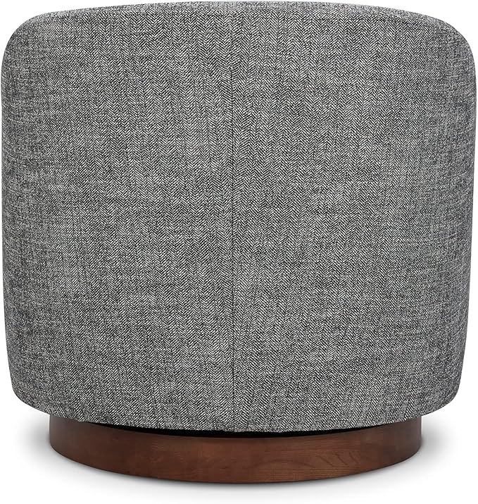 CHITA Swivel Accent Chair, FSC Certified Upholstered Fabric Barrel Chair for Living Room Set of 2, Fully Assembled, Dark Grey