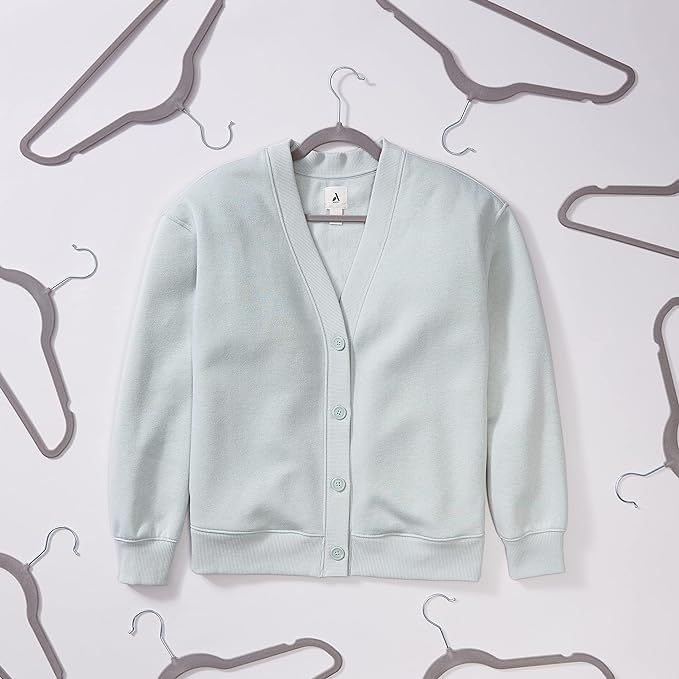 Amazon Basics Slim, Velvet, Non-Slip Suit Clothes Hangers, Gray/Silver - Pack of 50