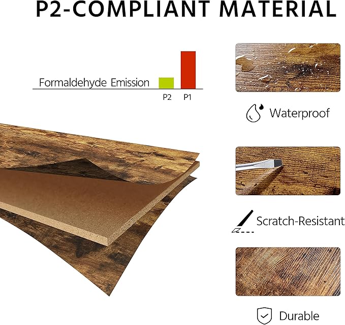 Yaheetech TV Stand for Living Room, Industrial Entertainment Center for 65 Inch TV, Rustic TV Console Stand with Storage Cabinets Wood and Metal, Rustic Brown