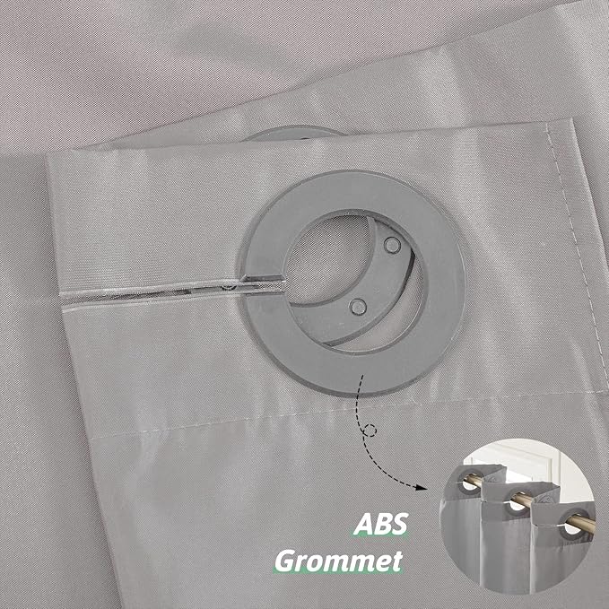 Light Grey Shower Curtain No Hooks Needed,Polyester Fabric Long Shower Curtain Liner 78 Length with 10 Plastic Split Grommets,Machine Washable & Waterproof Bathroom Curtains for Hotel,78x78 Inch