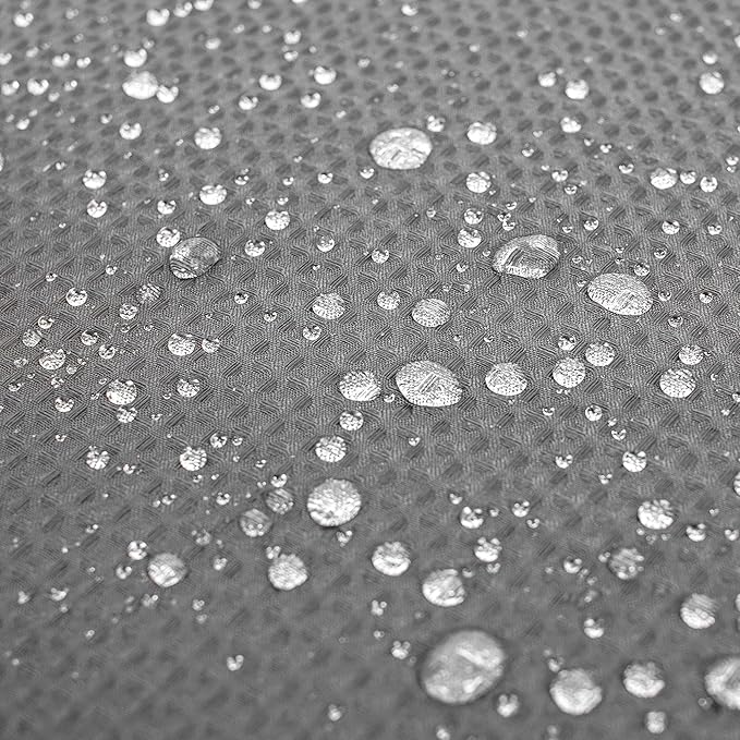 River Dream Heavyweight No Hooks Required Dotted Waffle Weave Shower Curtain with Snap in Liner - 71W x 74H,Hotel Grade,Spa Like Bath Curtain,Graphite Grey