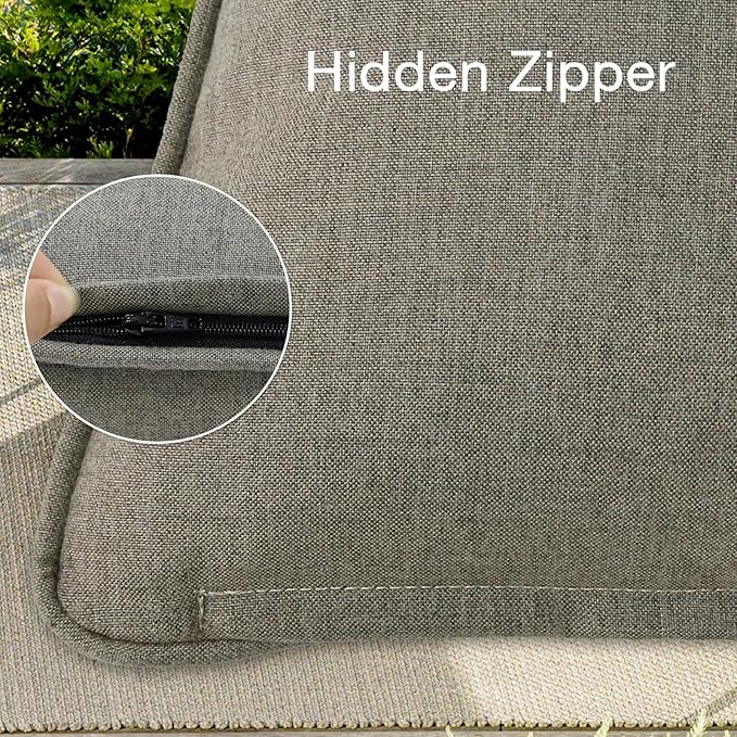 Outdoor Sunbrella Decorative Throw Pillow Covers Only, Pack of 4, 17"x17" & 20"x12" Water Repellent Replacement Lumbar Pillow Case for Patio, Couch, Sofa and Patio Furniture, Cast Shale