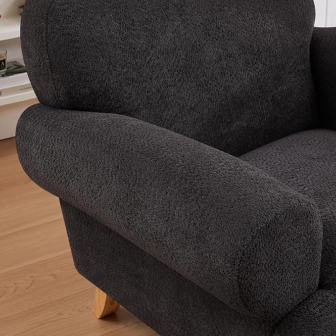 41.75" Oversized Modern Accent Chair w/Chenille Fabric,Wide& Round Arm, Single Sofa Chair for Bedroom,Living Room,Apartment,Study Room (1, Dark Gray)