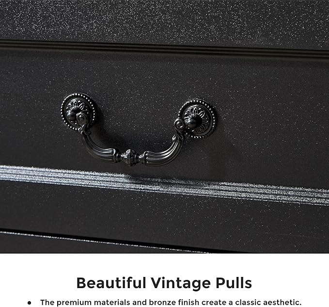 LIDYUK 5 Drawer Dresser for Bedroom Farmhouse Black Wood Chest of Drawers for Bedroom Dresser, Rustic 46" Tall Wide Drawers Dressers Wooden Closet Storage Cabinet, Hallway, Living Room