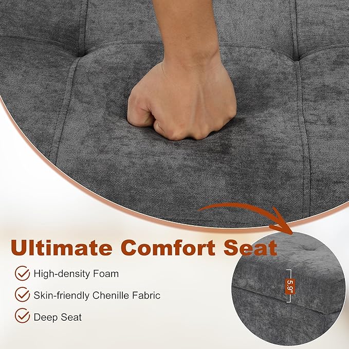 121.2" Sectional Couch, Versatile Sofa Bed Modular Sofa with Two Storage Racks, Sectional Couches for Living Room and Office, Dark Grey