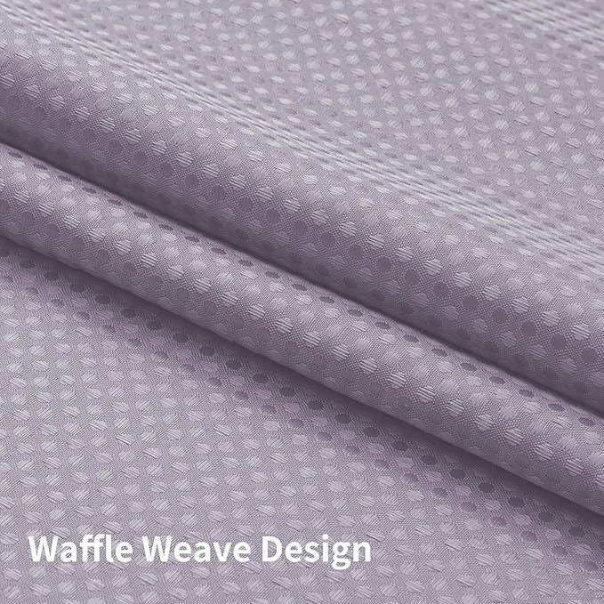 Colorful Star No Hook Shower Curtain with Snap in Fabric Liner, Waffle Weave Heavy Duty Thick Shower Curtains with Mesh Top Window, Hotel Style Waterproof Bathroom Curtain Set, 72 x 75 Inch, Lavender