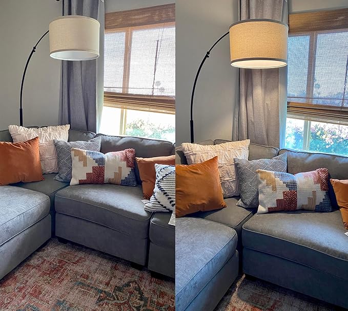 Brightech Logan Arc Floor Lamp, Bright Standing Lamp for Living Rooms, Offices & Bedrooms, Modern Living Room Décor, Tall Hanging Floor Lamp for Reading and More – Black