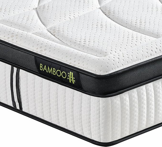 Suiforlun King Mattress, 14 Inch Hybrid Gel Memory Foam and Pocket Coils Innerspring, Euro Top Luxury King Bed Mattress with 7 Premium Layers, Pressure Relief, CertiPUR-US Certified, 80"x76"x14"