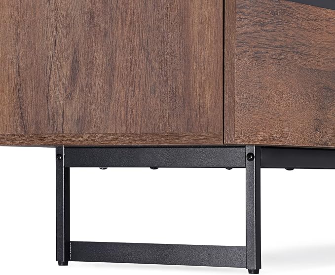 WAMPAT Modern TV Stand for up to 75 inch, Wooden Entertainment Center TV Console with Storage Cabinets Media Console for Living Room,Brown