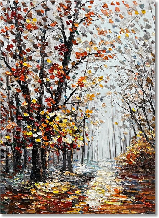 Art 40x28 inch Hand-Painted Forest Path Landscape Oil Painting Modern Art Wall Decoration