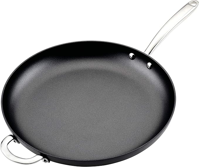 Rachael Ray 80089 Professional Hard Anodized Nonstick Frying/Fry Pan/Skillet with Helper Handle, 14 Inch - Gray