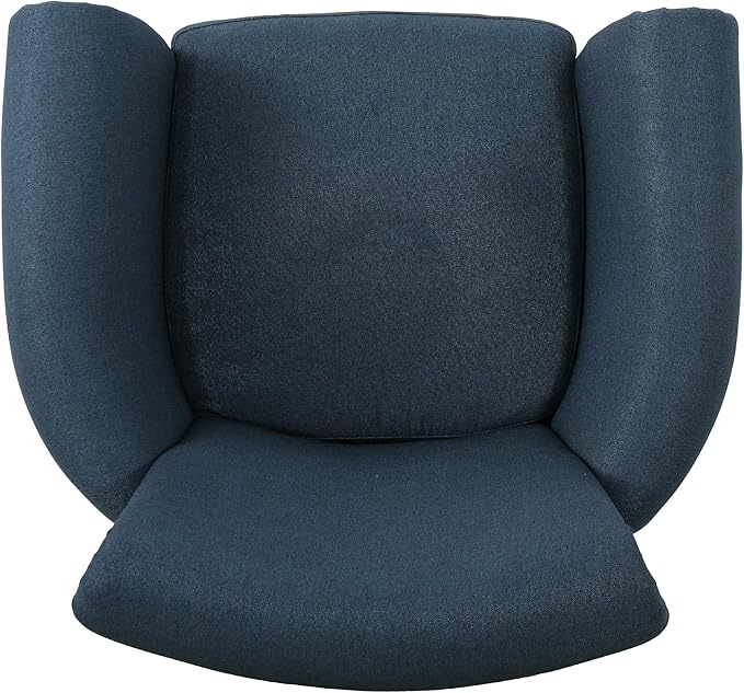 Christopher Knight Home Brice Vintage Scroll Arm Studded Fabric Club Chair, Navy Blue / Dark Brown 31D x 29.5W x 31.5H in